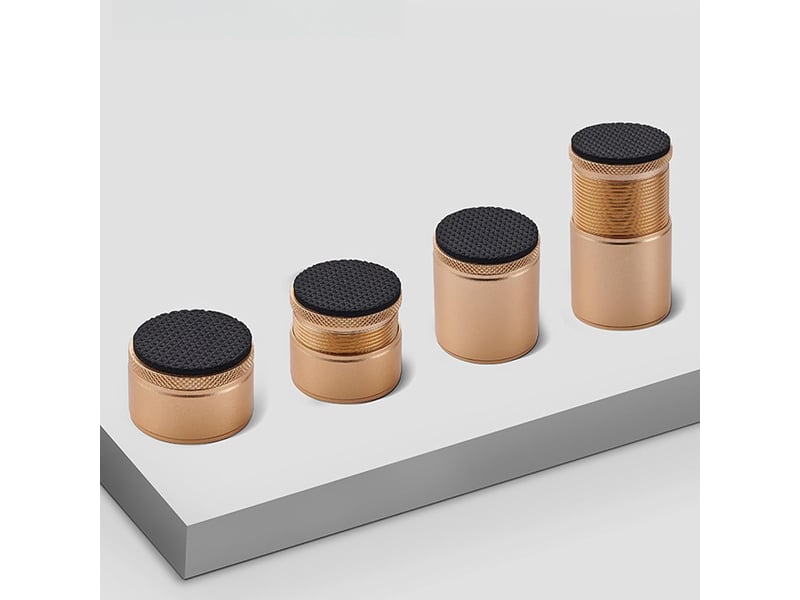  Rehausseurs de meubles réglables 2.7-4cm lot 4 - métal doré ø40mm pour lits, tables et canapés  - Conforama B
