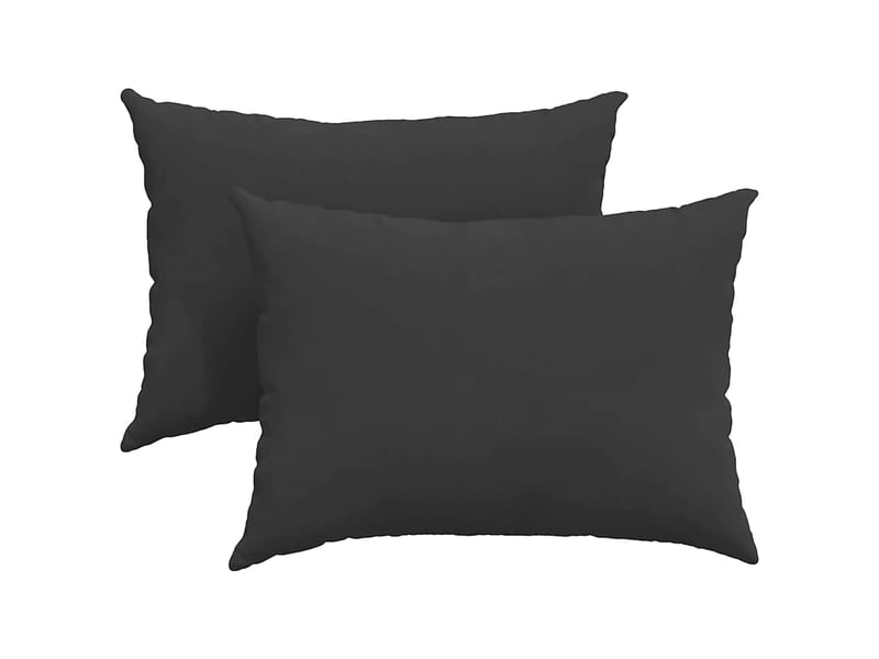 Lot de 2 coussins de canapé, coussins décoratifs tissu noir 70 x 50 cm cf58922 - Conforama A