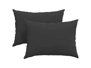 Lot de 2 coussins de canapé, coussins décoratifs tissu noir 70 x 50 cm cf58922