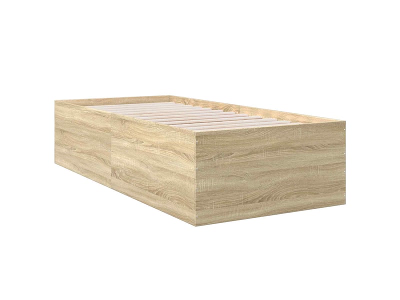  Lit simple- lit adulte -  cadre de lit au sol chêne sonoma 80 x 200 cm bois d'ingénierie  - Conforama B