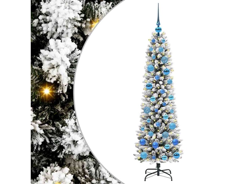  Sapin de noël artificiel, arbre de noël blanc 150 cm pvc, métal et plastique shl9235  - Conforama A