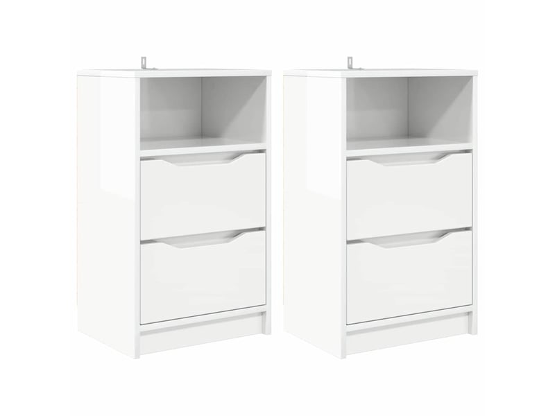 Tables de chevet 2 pièces blanc brillant 40 x 30 x 467 cm - Conforama A