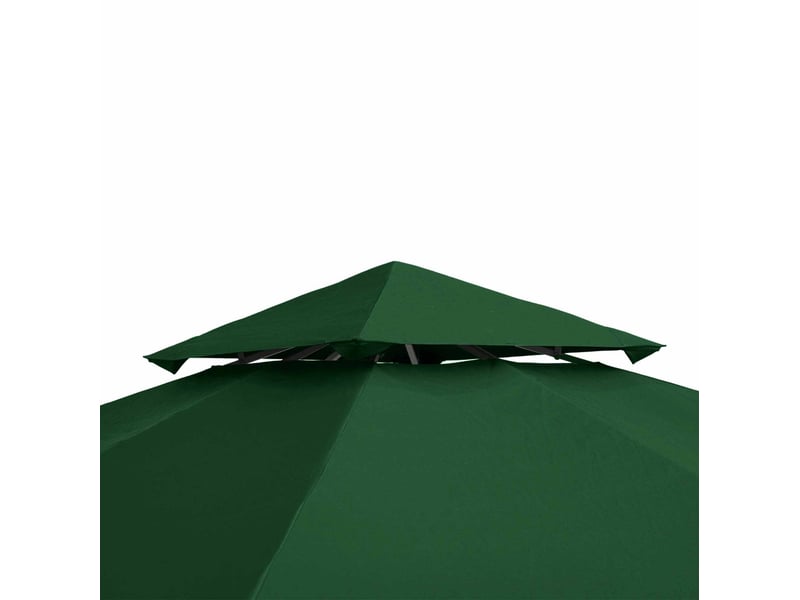 Toit de remplacement double 300x300 cm – vert – polyester déperlant avec 8 attaches autoagrippantes - Conforama D