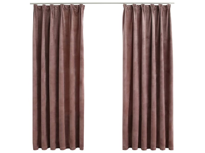  Lot de 2 rideaux occultant, rideaux black-out et crochet velours rose antique 140x175cm cf43982  - Conforama A