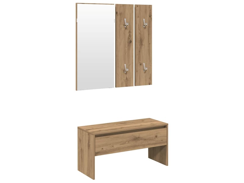  Ensemble de meubles de couloir chêne artisanal bois ingénierie shl8250  - Conforama A