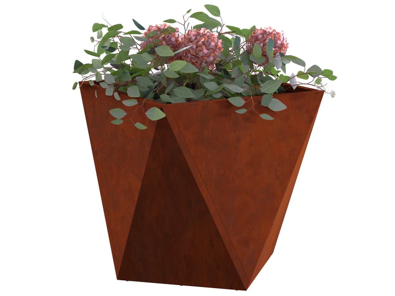  Jardinière - bac à fleurs rouillé 50 x 50 x 50 cm acier patiné  - Conforama C