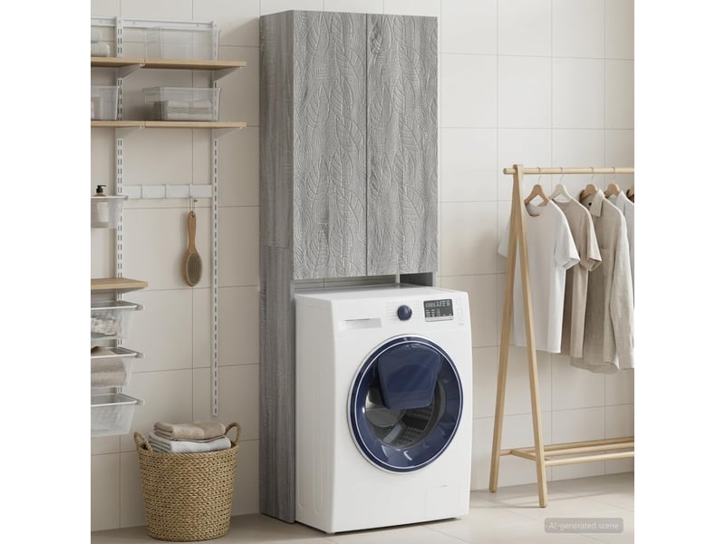  Armoire de toilette, meuble de toilette delft sonoma gris 66x25.5x190 cm  - Conforama B