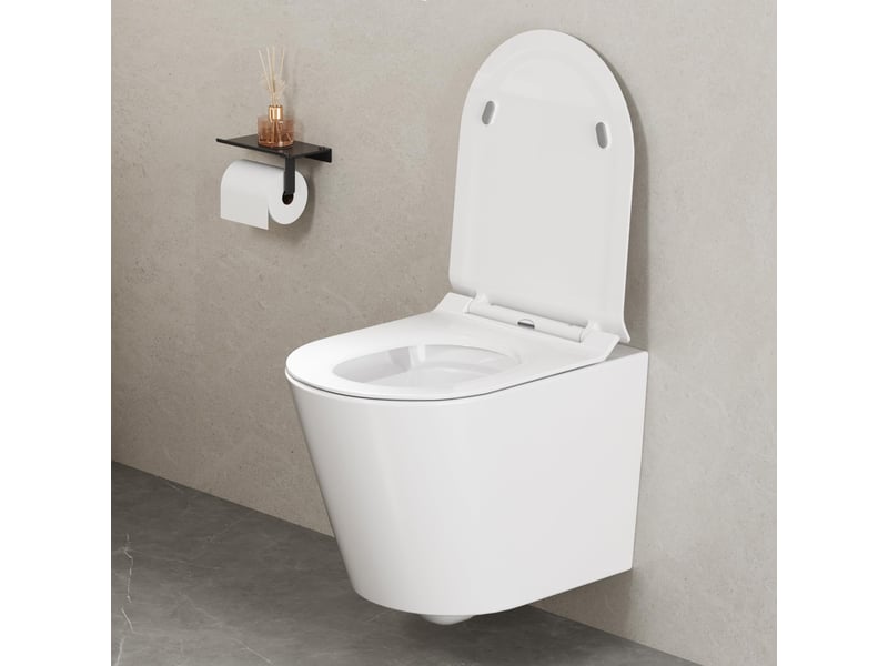 Abattant wc duroplast uf forme d court blanc, soft-close, quick-release, charnières inox réglables, design ultrafin double couche PHO_0R8PGD65 - Conforama D
