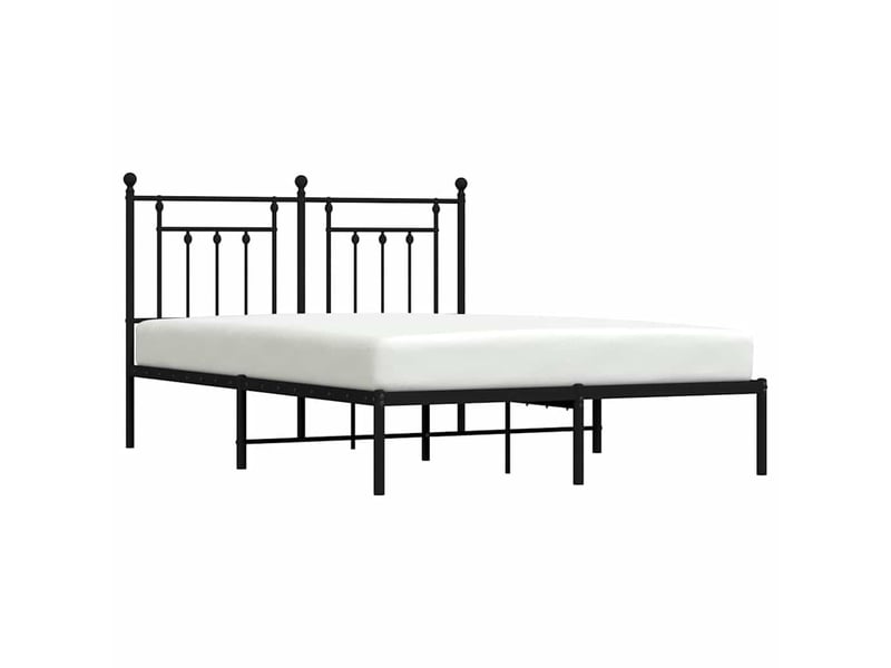  Lit double- lit adulte -  cadre de lit métal sans matelas avec tête de lit noir 150x200cm  - Conforama D
