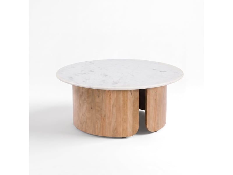 Table basse en marbre et bois de manguier-léana Léana - Conforama A