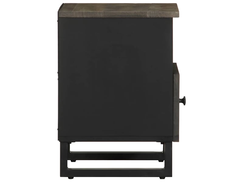  Table de chevet - cabinet de chevet - table de nuit noir 40x33x46 cm bois de manguier solide  - Conforama C