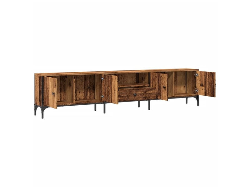  Meuble tv - banc tv - meuble de rangement avec tiroir vieux bois 200x25x44 cm bois d'ingénierie  - Conforama E