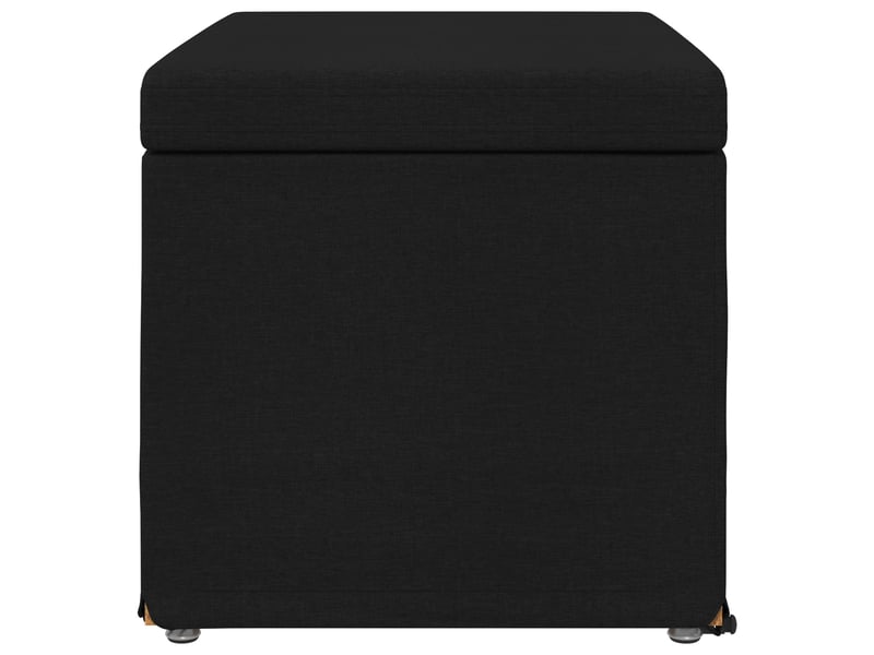  Tabouret bas, ottoman noir 61x41x40 cm tissu et bois stratifié  - Conforama E