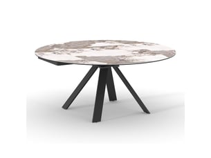 Table extensible ronde 90 à 150 cm céramique marbré - patagonia