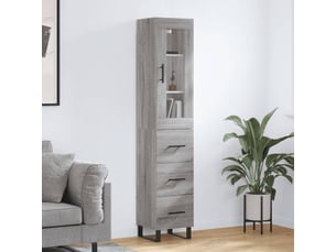 Buffet haut - bahut - meuble de rangement sonoma gris 34,5x34x180 cm bois d'ingénierie