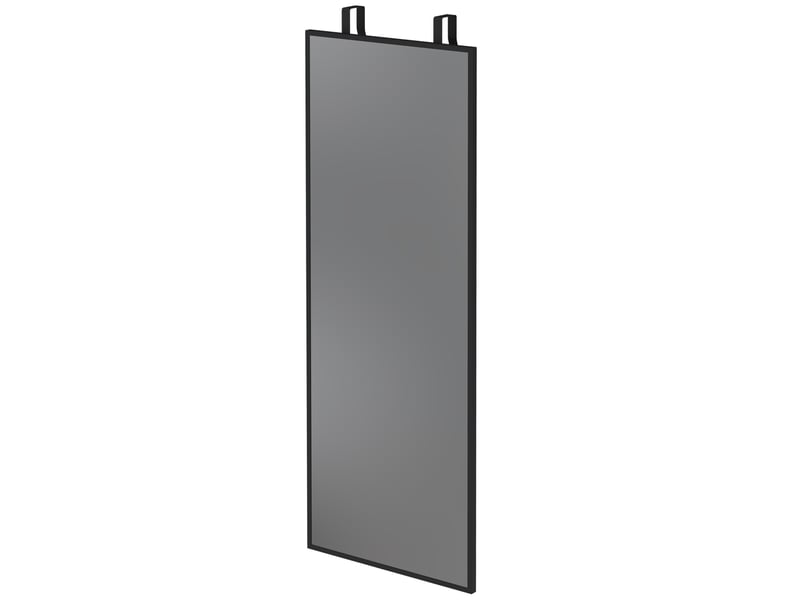  Miroir mural rectangulaire 110 x 40 cm, crochets, hauteurs réglables, cadre en alliage d'aluminium, verre trempé, noir  - Conforama B
