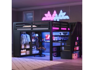 Lit mezzanine 140x200 cm <strong></strong>  <strong>Radiant Stride</strong> coloris noir