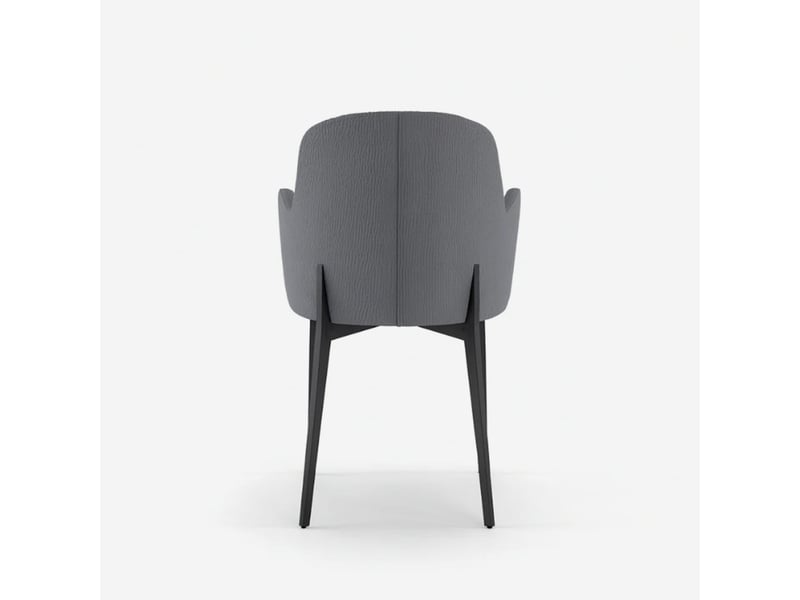  Lot de 4 chaises rembourrées en tissu facile à nettoyer flow - gris clair  - Conforama D