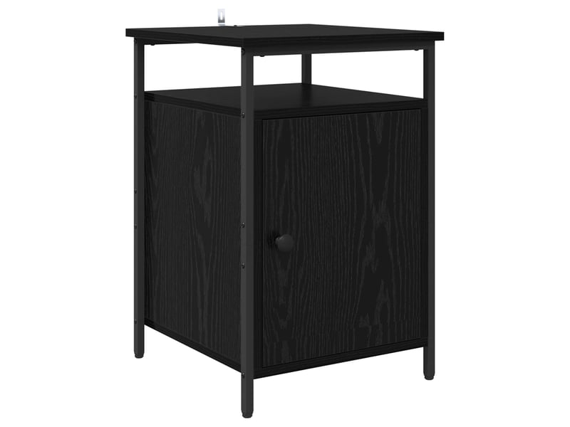  Table de chevet - cabinet de chevet - table de nuit 2 pièces chêne noir 40 x 42 x 60cm  - Conforama E