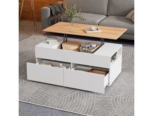Table basse rectangulaire coloris bicolore FLORAGRACE  - 50 cmx100 cm