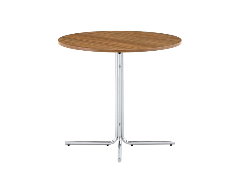  Table basse ronde avec plateau en mdf et piètement métallique à 3 pieds, style moderne, pour salon, bureau et balcon  - Conforama A