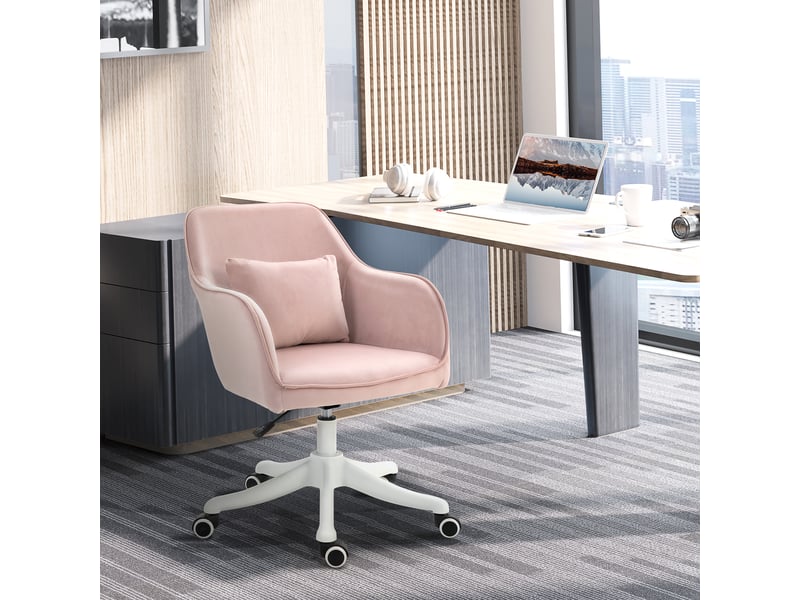  Fauteuil bureau massage, direction, 360°, velours, rose.  - Conforama C