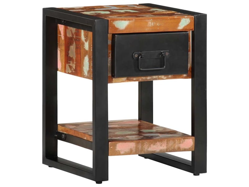  Lot de 2 tables de chevet - cabinet de chevet - table de nuit multicolore bois massif de manguier brut  - Conforama C