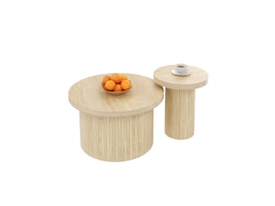 Table basse rond(e) coloris naturel   - 66 cmx40 cm