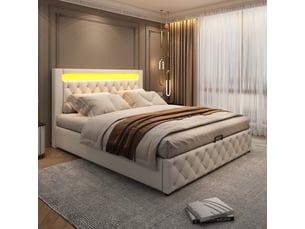 Lit avec rangement 140x200 cm coloris blanc