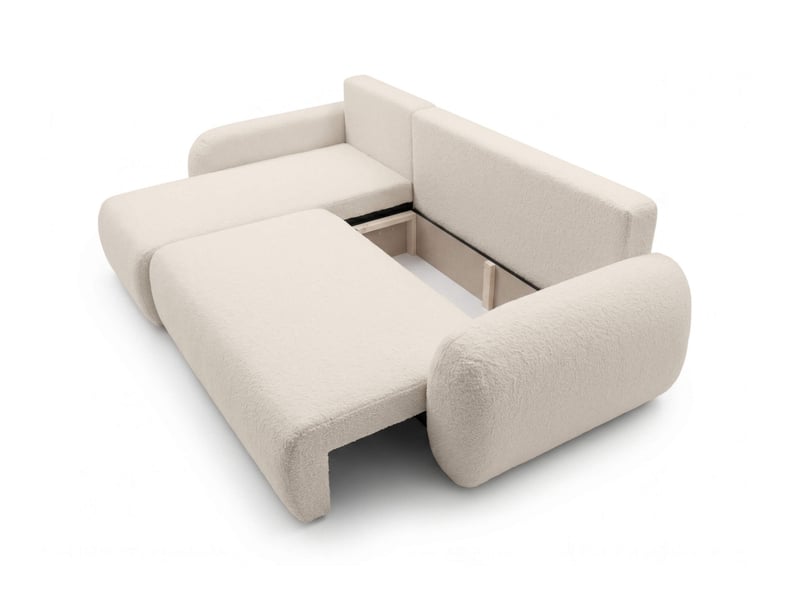  Alya - canapé d'angle convertible et réversible 3 places en bouclette  - Conforama D