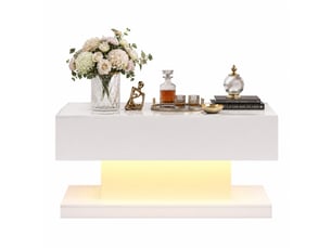 Table basse rectangulaire coloris blanc LPOSPI  - 50 cmx100 cm