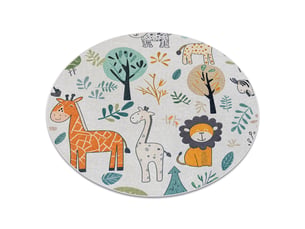 Tapis lavable bambino 61570 cercle animaux, afrique pour les enfants antidérapant - crème vert cercle 100 cm