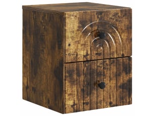 Table de chevet - cabinet de chevet - table de nuit mural chêne fumé 33 x 34,5 x 40 cm
