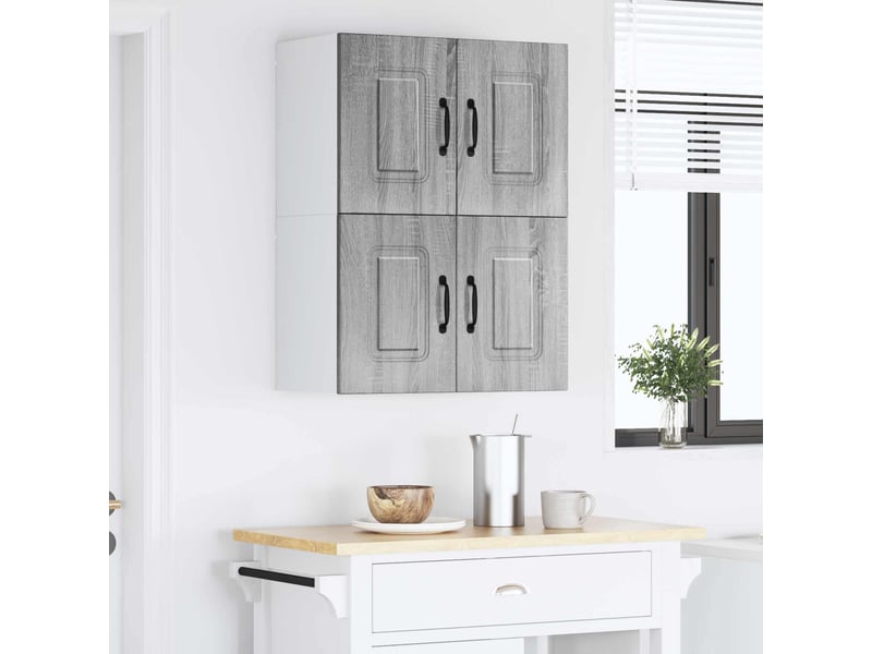  Meuble mural de cuisine | armoire de cuisine 2 pcs gris sonoma shl4731  - Conforama D
