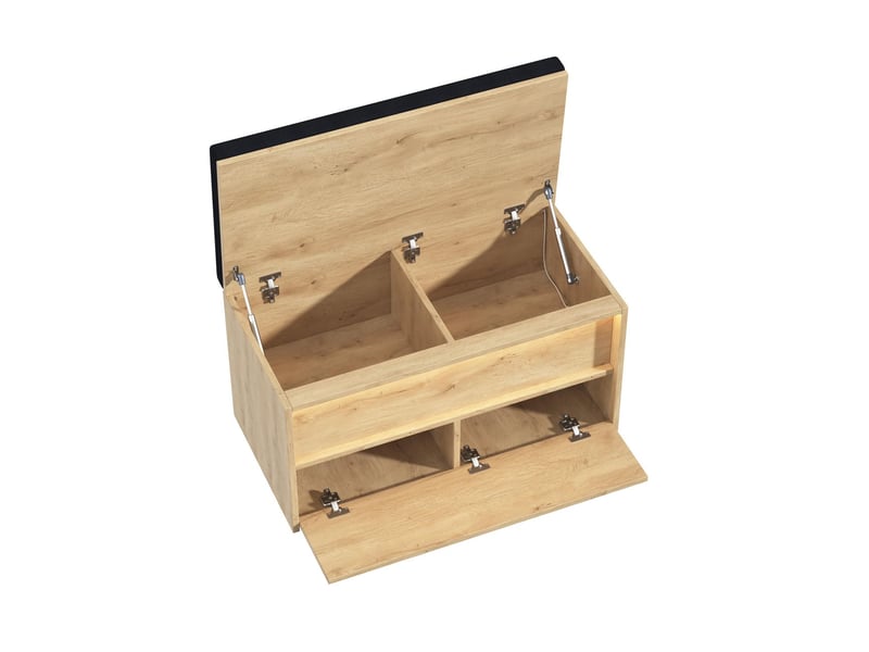  Dressing, 4 tiroirs, 2 tringles à vêtements, 3 éclairages led intégrés, structure en mdf  - Conforama C