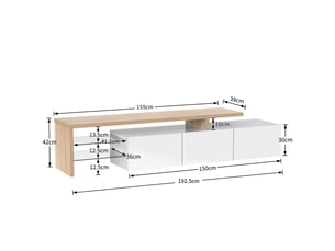 Meuble tv coloris multicolore 197.5 cm <strong></strong> <strong></strong>