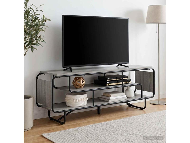  Meuble tv, banc tv 140x36x45 cm sonoma gris bois d'ingénierie  - Conforama B