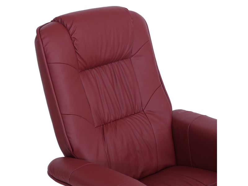  Fauteuil de télé m56, fauteuil de relaxation sans tabouret, similicuir - bordeaux  - Conforama C