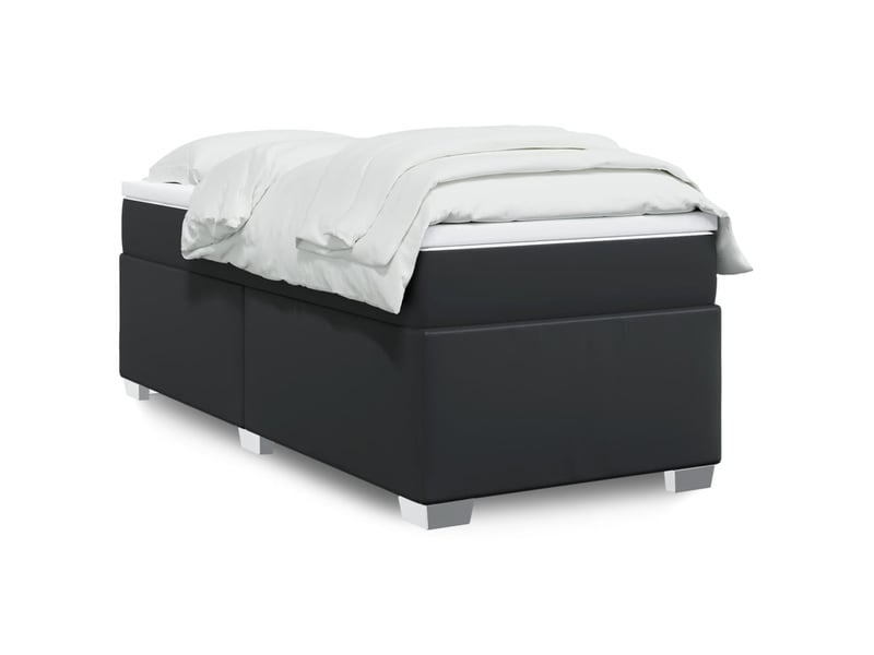  Lit simple, sommier à lattes de lit avec matelas noir 80x200cm similicuir shl62747  - Conforama B
