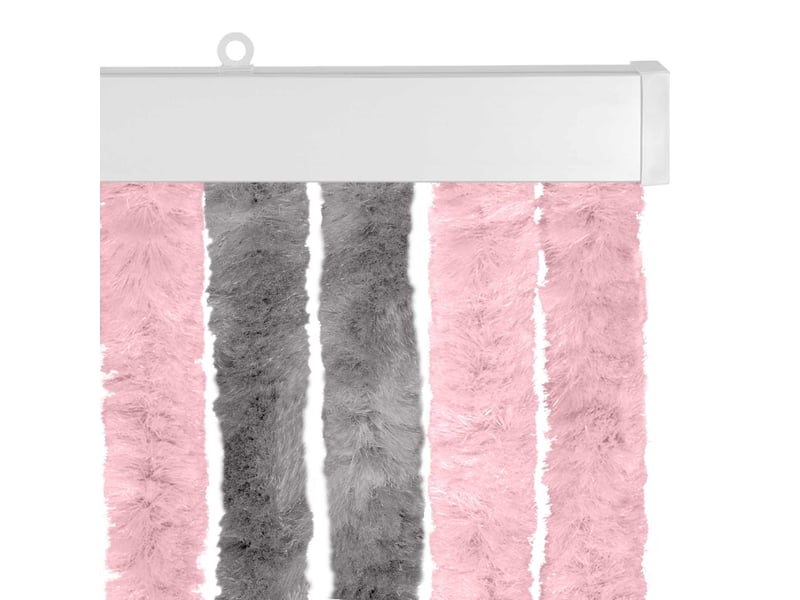 Rideau anti-insectes, moustiquaire en chenille gris argent et rose cf43428  - Conforama D
