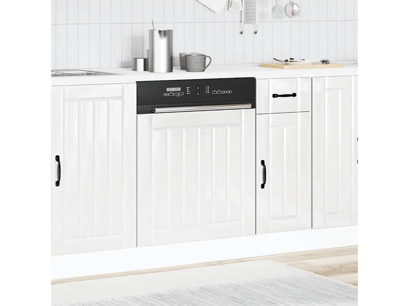  Panneau de lave-vaisselle blanc brillant bois ingénierie shl2153  - Conforama C