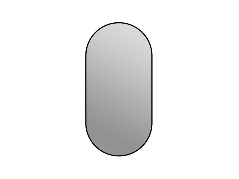  Miroir mural capsule 60x120 cm montage vertical ou horizontal cadre noir  - Conforama A