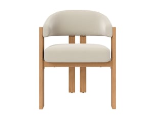Chaise de salle à manger à dossier ergonomique, flanelle et métal, beige coloris naturel