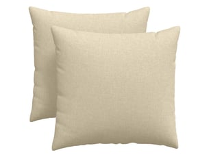 Lot de 2 coussins de canapé, coussins décoratifs tissu crème 45 x 45 cm cf58811