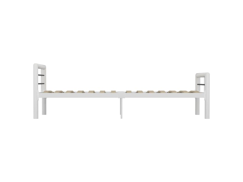  Lit simple- lit adulte -  cadre de lit sans matelas blanc et noir métal 100x200 cm  - Conforama C