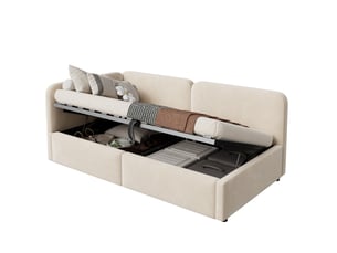Lit superposé 90x200 cm <strong>HAVRYA</strong>  <strong></strong> coloris beige