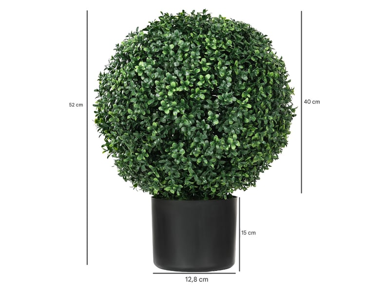  Lot de 2 buis artificiels en boule vert ø 40 x h 52 cm  - Conforama C