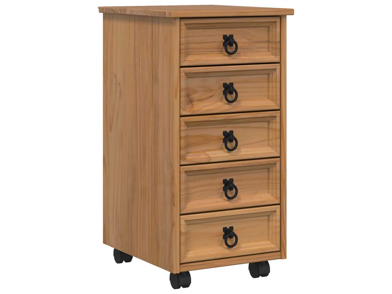  Caisson roulant de bureau avec tiroirs corona brun miel shl7493  - Conforama A