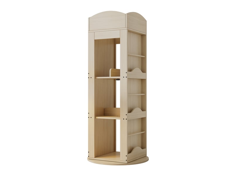  Bibliothèque rotative 360° à 4 niveaux, 142 × 63 × 63 cm, rangement multifonction  - Conforama A