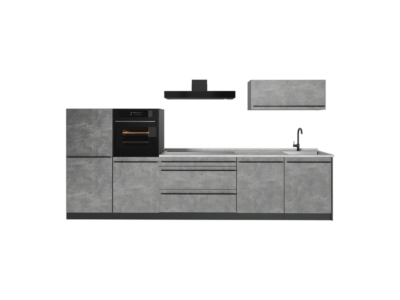  Vicco cuisine, bétonanthracite, 340cm sans plan de travail  - Conforama A